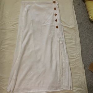 High Waist MIDI Button up Skirt w/ slip